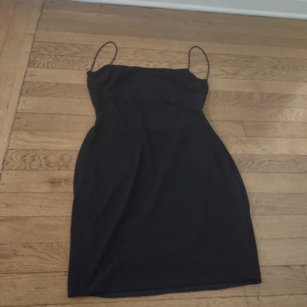 sexy black strappy bodycon minidress with low back from windsor size medium